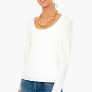 Tuckernuck Pomander Place Long Puff Sleeve Top White